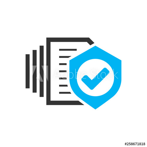 500x500 Insurance Policy Icon In Flat Style Report Vector Illustration