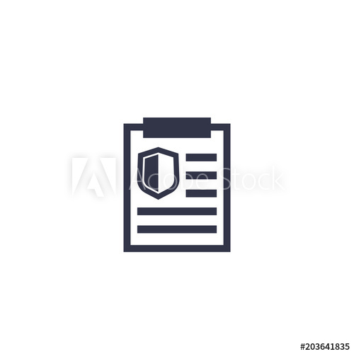 500x500 Insurance Policy Icon On White, Vector