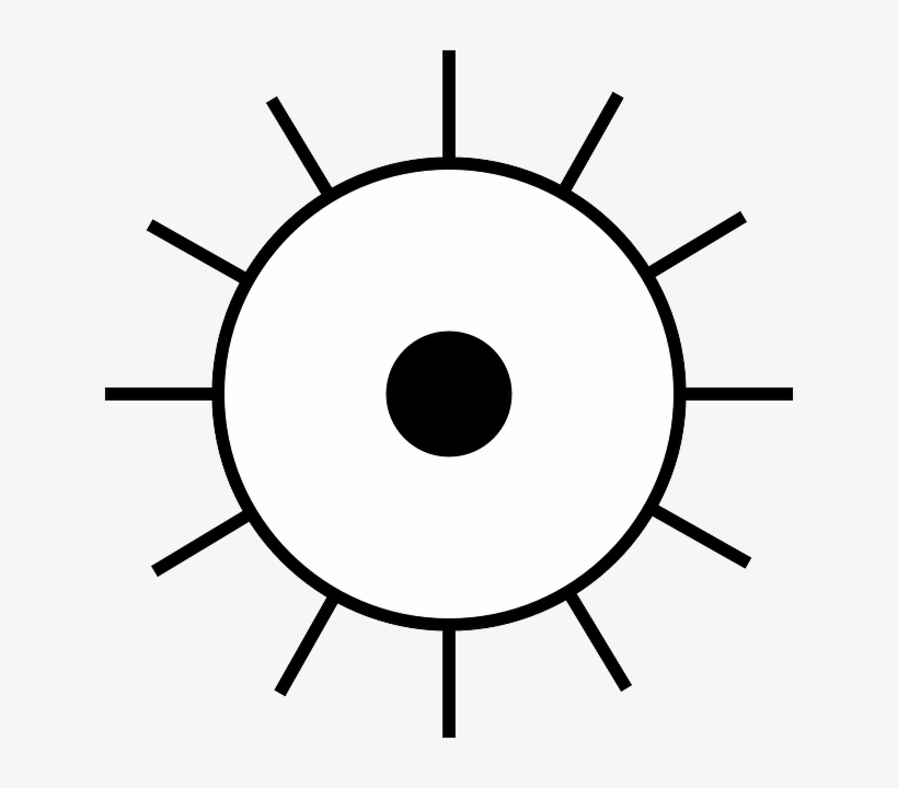 820x720 Eye, Sun, Rays, Center, Circle, Geometry, Black, White