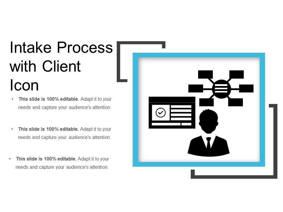 960x720 Intake Process With Client Icon Powerpoint Slide Templates