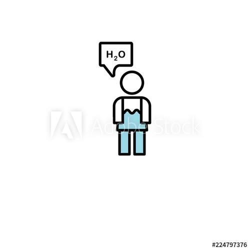 500x500 Outline Stick Figure Like Water Percentage Level, Of Daily Fluid