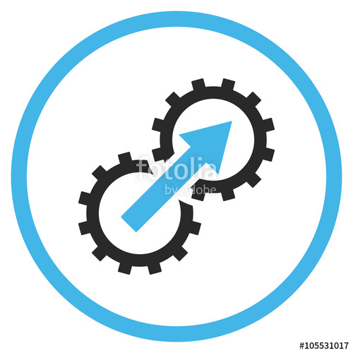 500x500 Gear Integration Vector Icon Style Is Bicolor Flat Rounded Iconic