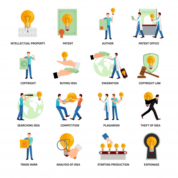 626x626 Intellectual Property Flat Icons Set Vector Free Download