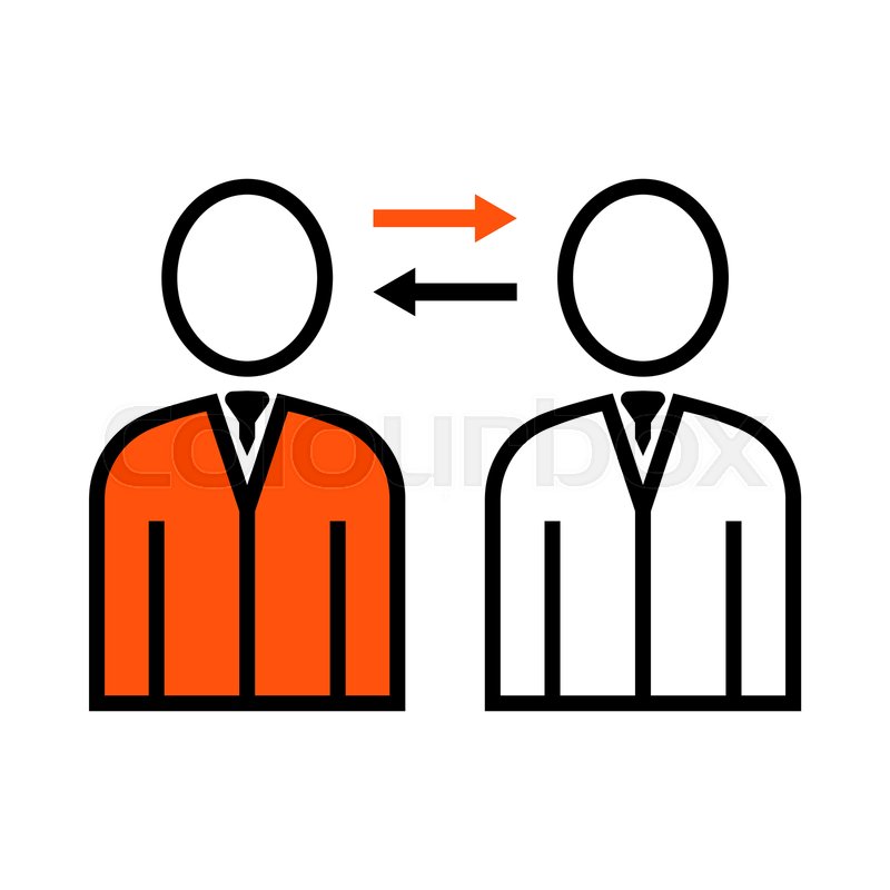 800x800 Corporate Interaction Icon Thin Line Stock Vector Colourbox