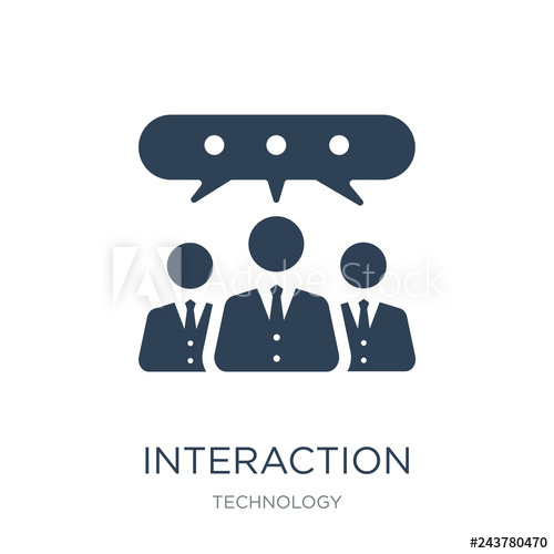 500x500 Interaction Icon Vector On White Background, Interaction Trendy