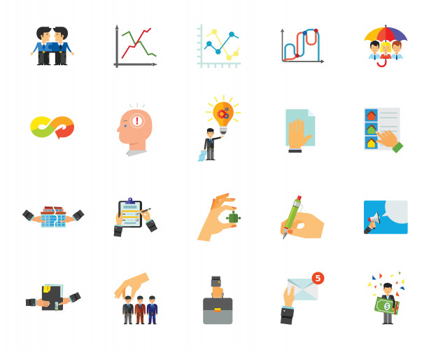 626x500 Business Interaction Icon Set Vector Premium Download