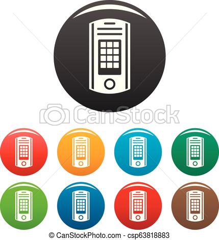 429x470 Intercom Icons Set Color Intercom Icons Set Color Vector