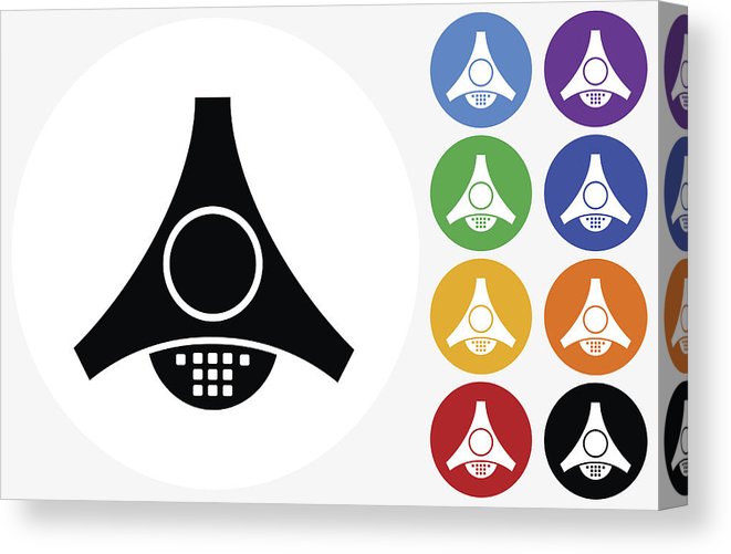 661x501 Office Intercom Icon On Flat Color Circle Buttons Canvas Print