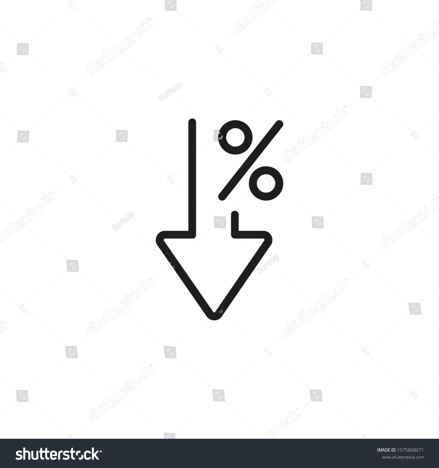 1500x1600 Percent Down Line Icon Percentage, Arrow, Reduction Banking