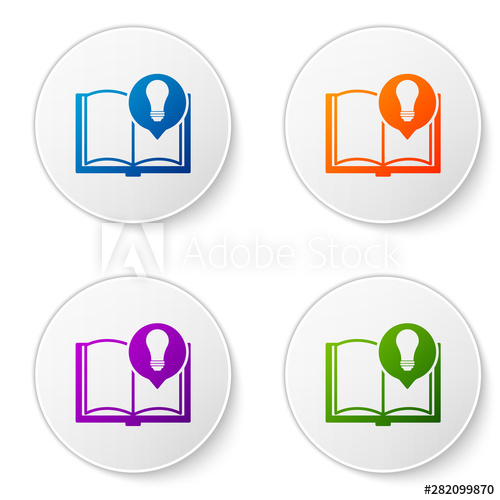 500x500 Color Interesting Facts Icon Isolated On White Background Book