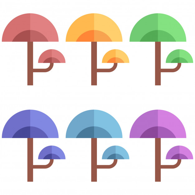 626x626 Colorful Unique And Interesting Trees Element Icon Game Asset Flat