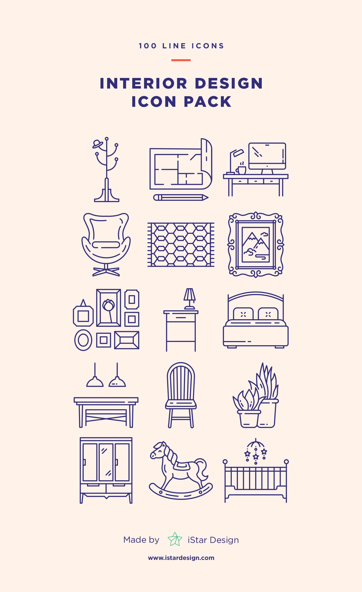 1470x2400 Interior Design Icons Set Max, Icons And Pictogram
