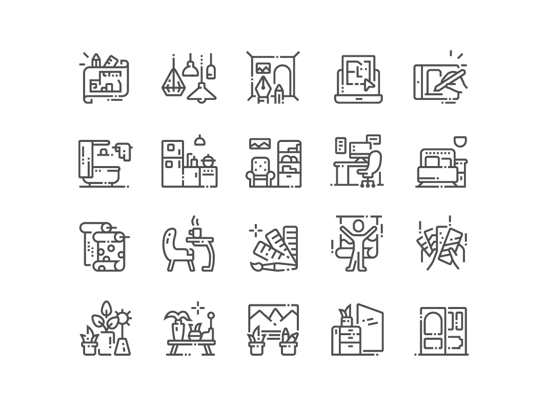 1067x800 Interior Design Icons