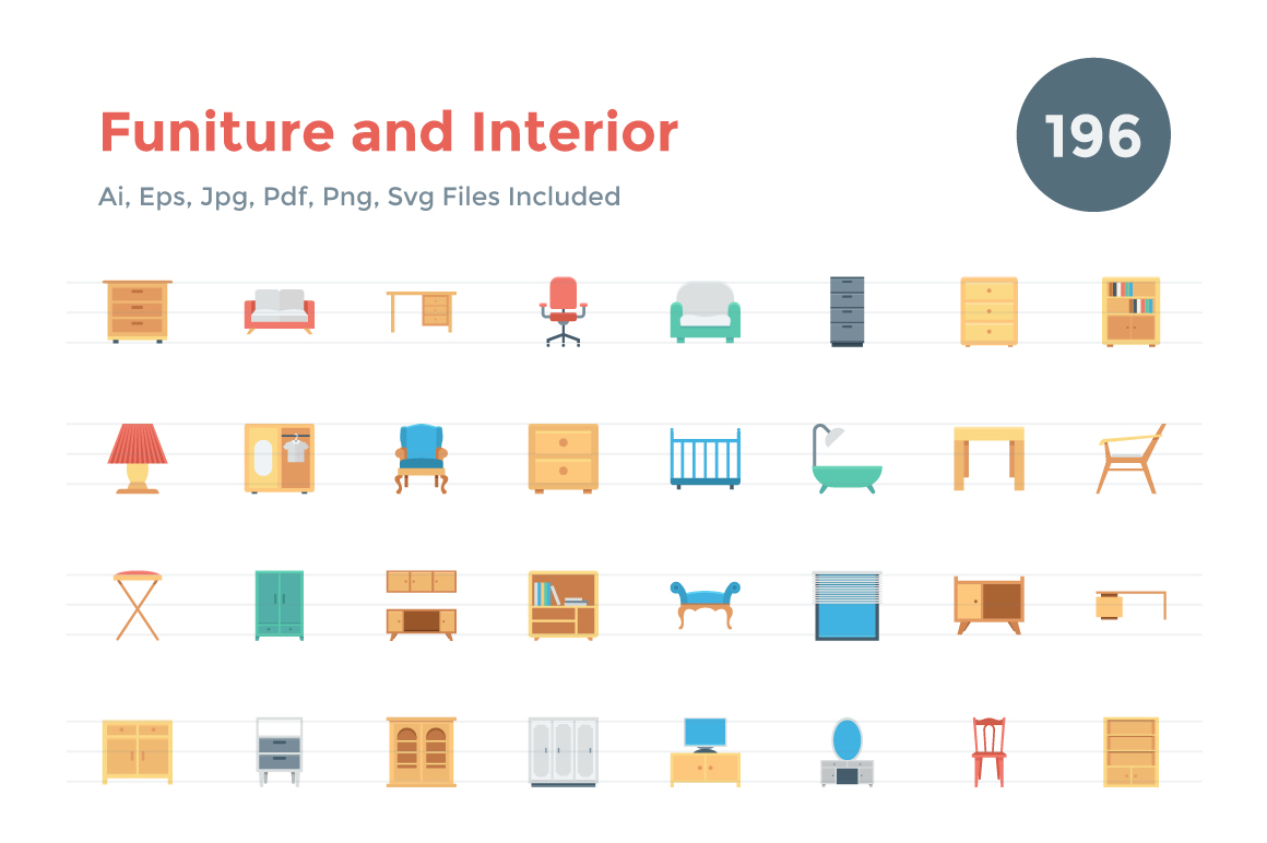 1160x772 Flat Furniture And Interior Icon