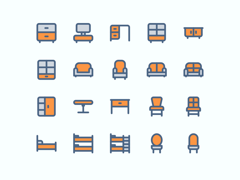 1000x750 Free Furniture And Interior Icons Set Graphicrefer