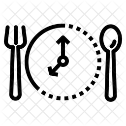 256x256 Intermittent Fasting Icon Of Line Style