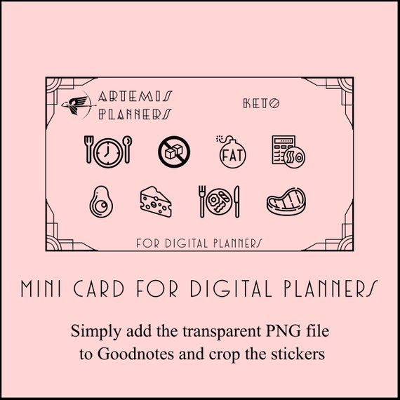 570x570 Mini Keto Stickers Foil Ready Printable Icon Planner Stickers