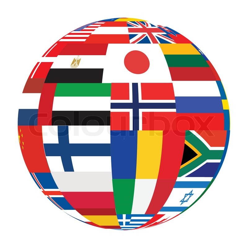 800x800 Sphere With World Flags Vector Stock Vector Colourbox