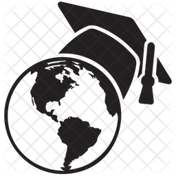 256x256 International Education Icon Of Glyph Style