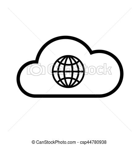 450x470 Set Internet Cloud Icons Cloud Download, Linear Icon One