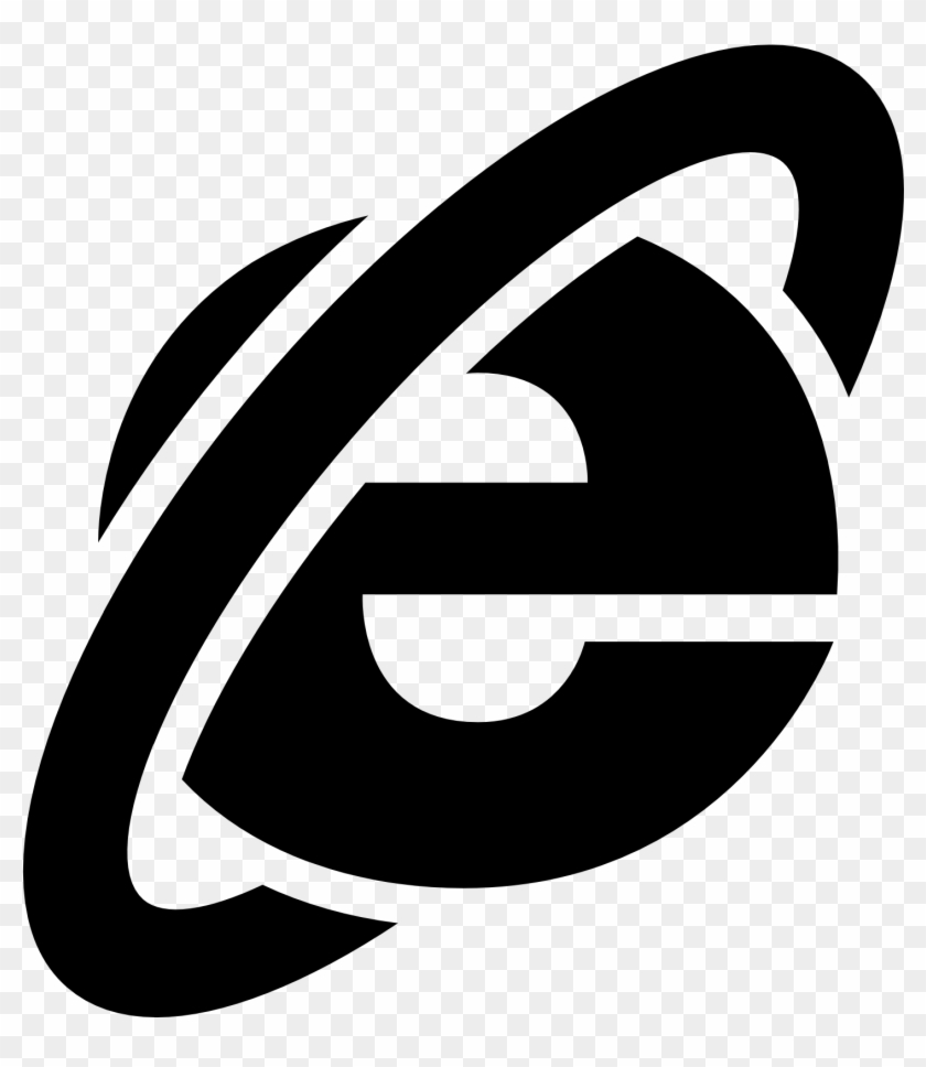 840x968 Internet Explorer Icon Black, Hd Png Download