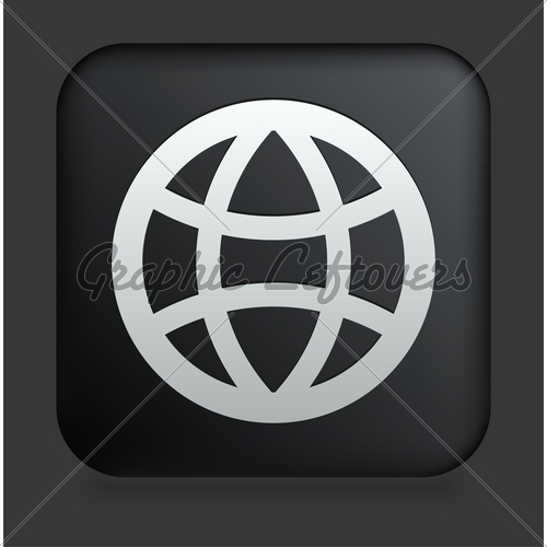 500x500 Globe Icon On Square Black Internet Button Gl Stock Images