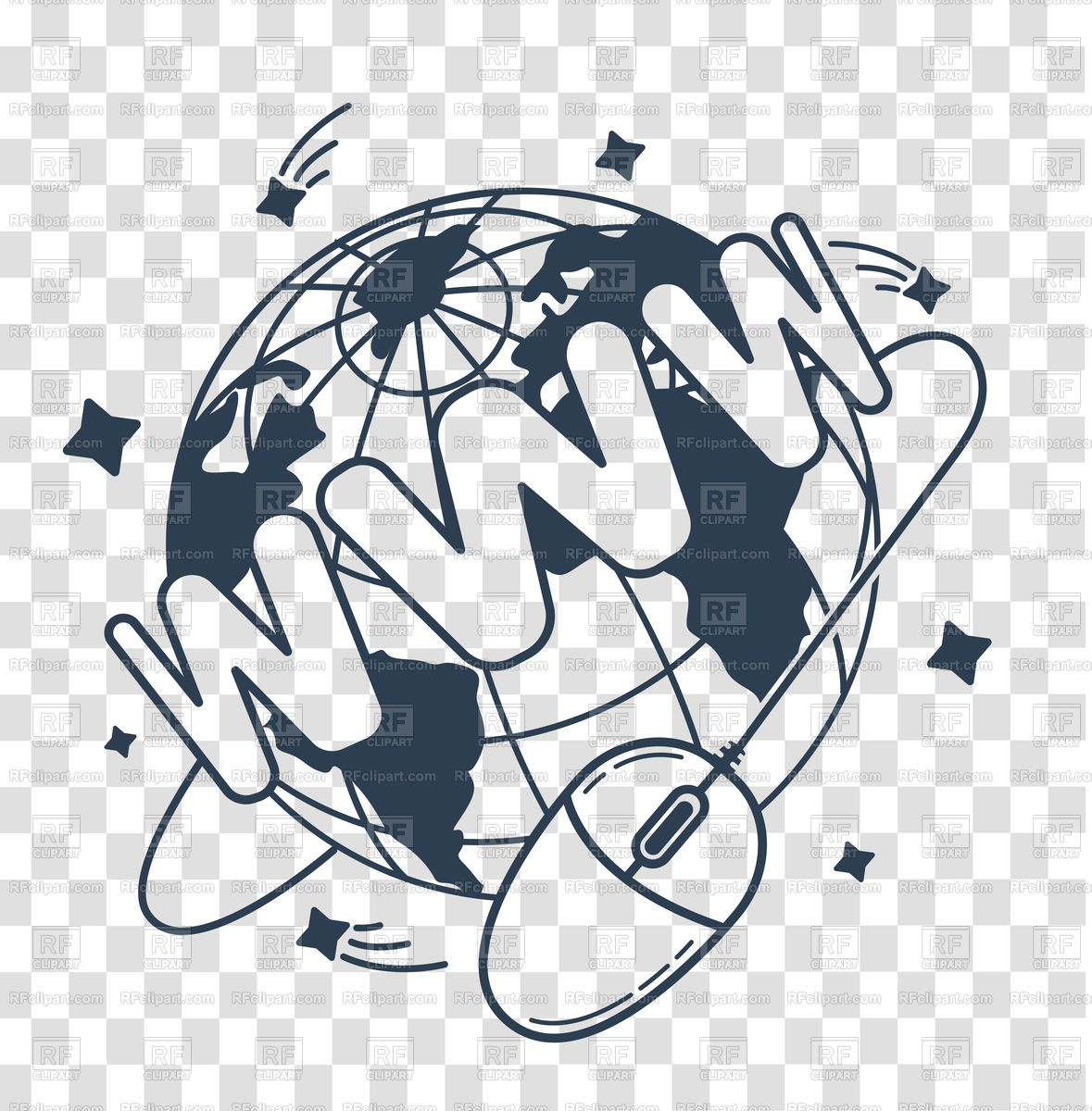 1179x1200 Internet Communication Icon In Linear Style Vector Image