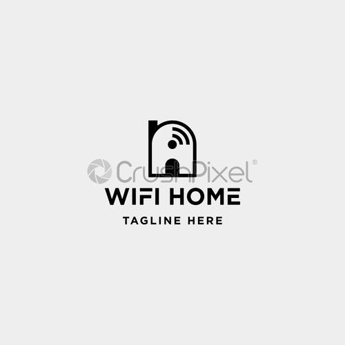 500x500 Home Internet Logo Design Vector Wifi House Icon Siymbol Sign