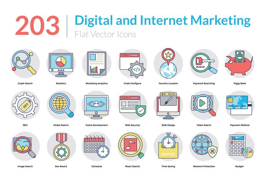 Digital Marketing Icons 910x607 Digital Marketing Icons