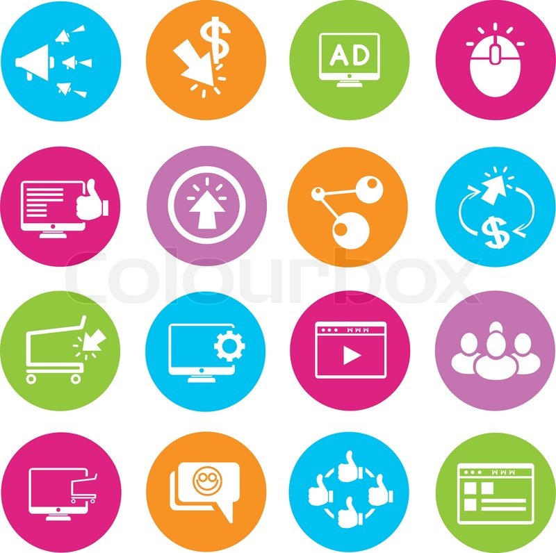 Online Marketing Icons Stock Vector Colourbox 800x796 Online Marketing Icons Stock Vector Colourbox