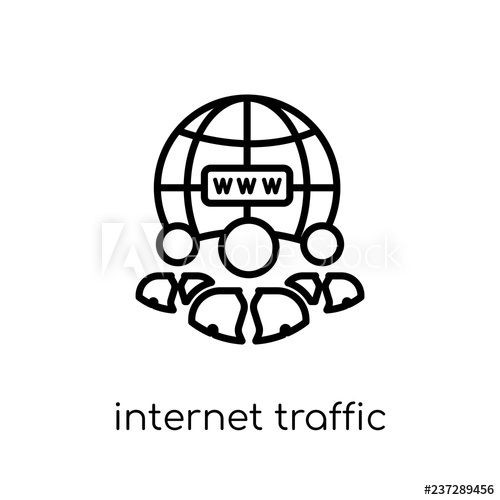 500x500 Internet Traffic Icon Trendy Modern Flat Linear Vector Internet