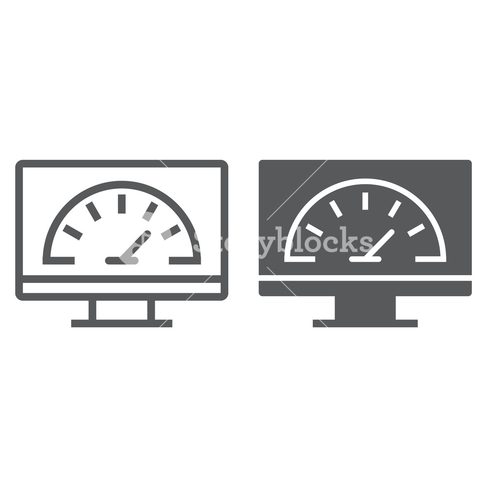 1000x1000 Speed Optimization Line And Glyph Icon, Traffic And Internet