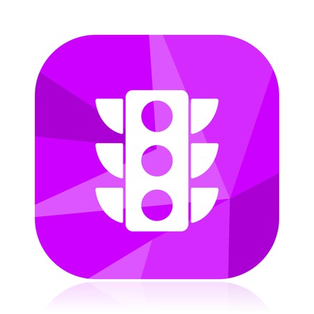 450x450 Traffic Lights Violet Square Vector Web Icon Internet Design