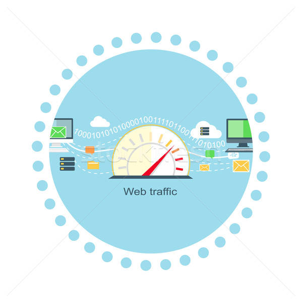 599x600 Web Traffic Internet Icon Flat Isolated Vector Illustration