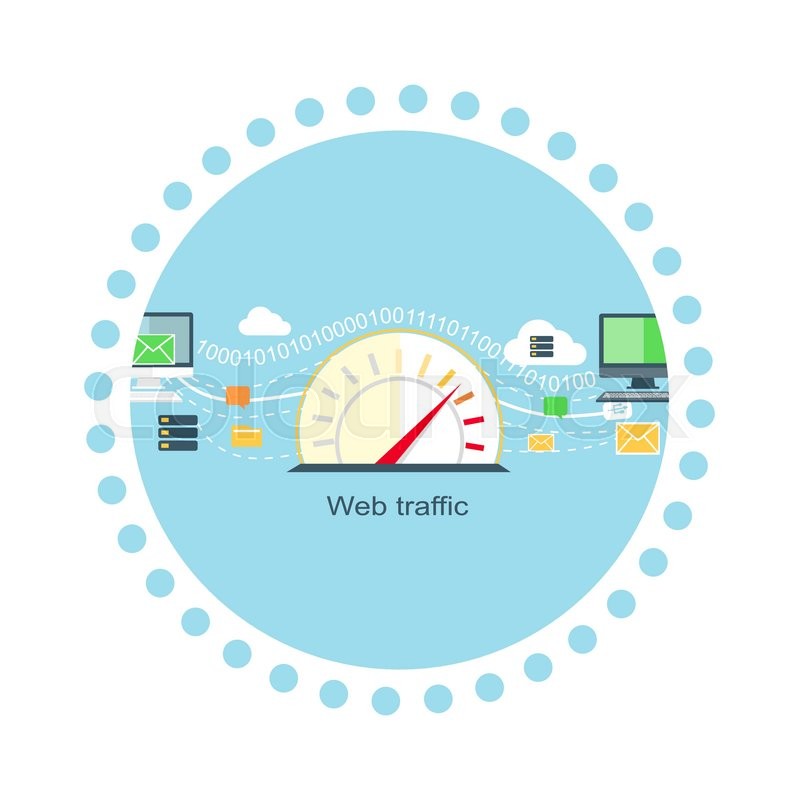 799x800 Web Traffic Internet Icon Flat Stock Vector Colourbox