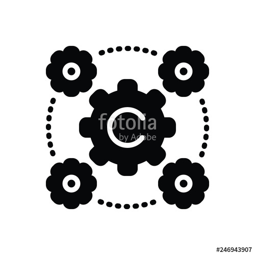 500x500 Black Solid Icon For Interoperability Stock Image And Royalty