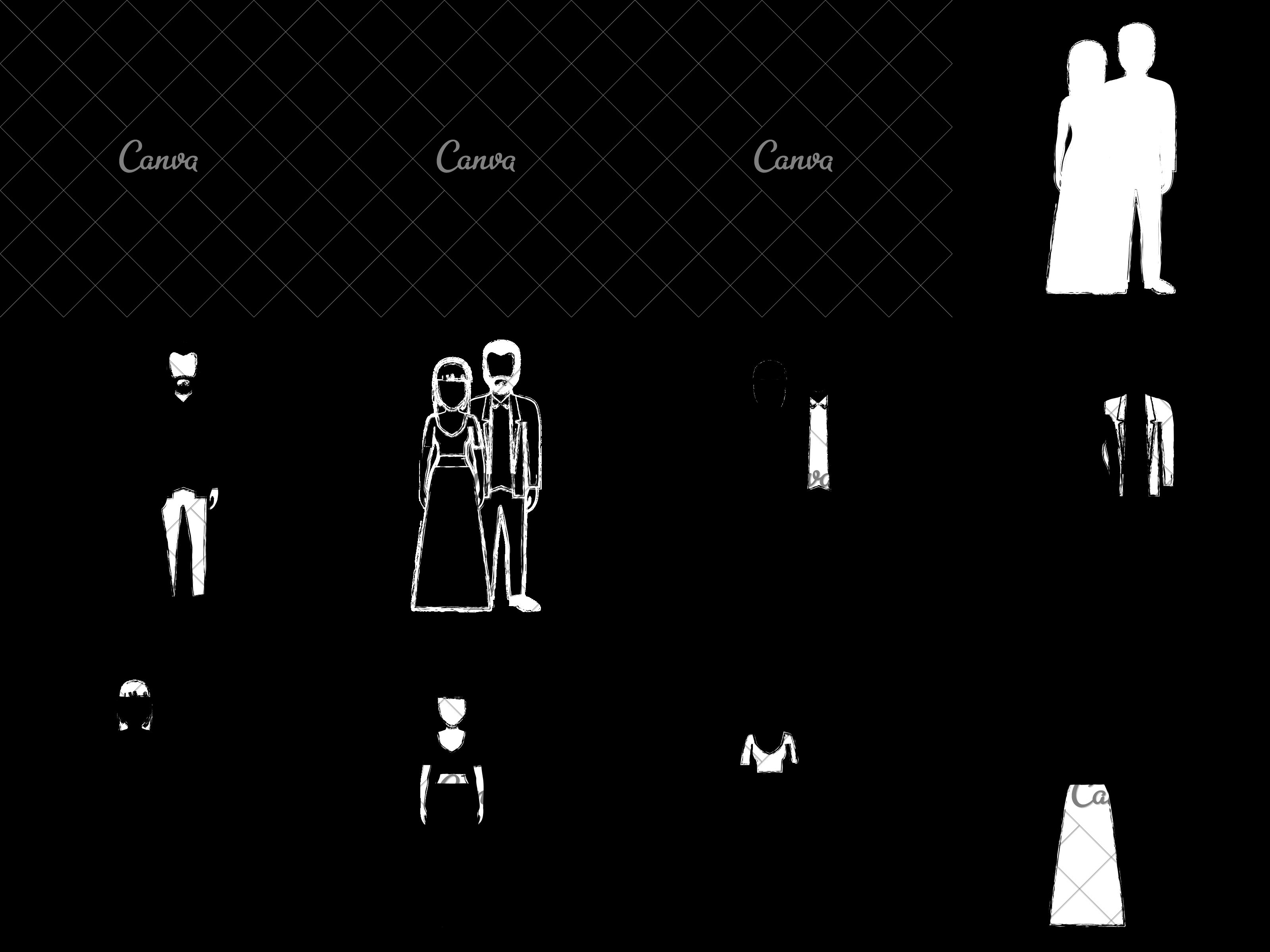 3200x2400 Interracial Couple Vector Icon Illustration