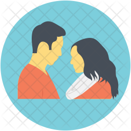 256x256 Interracial Dating Icon Of Flat Style