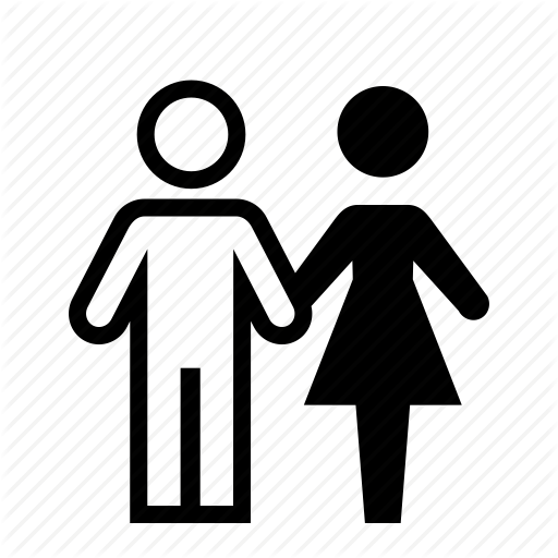 512x512 Couple, Interracial, Line, Man, Mixed, Woman Icon