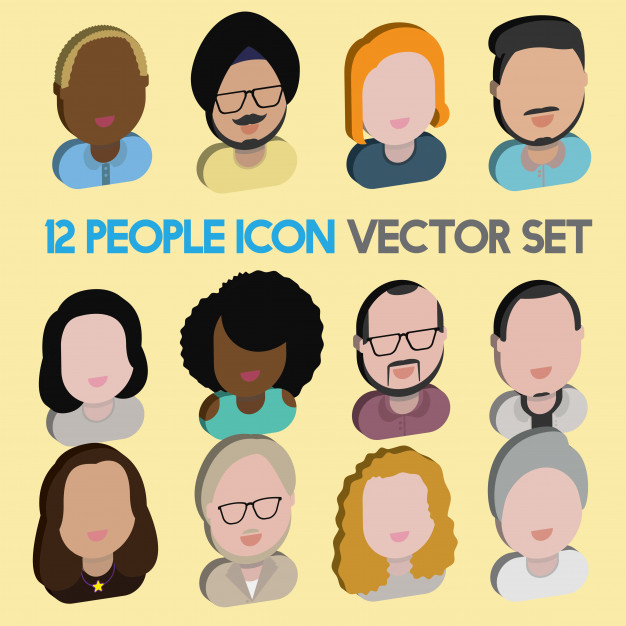 626x626 Diversity Interracial Community People Flat Vector Premium Download