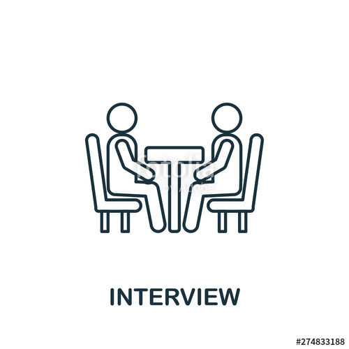 Interview Vector Icon Symbol In Outline Style Creative Sign 500x500 Interview Vector Icon Symbol In Outline Style Creative Sign