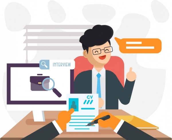Job Interview Background Candidate Icon Cartoon Character Free 600x488 Job Interview Background Candidate Icon Cartoon Character Free