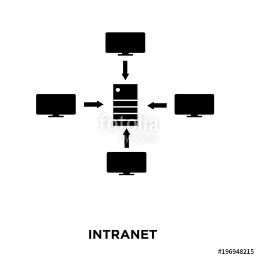 500x500 Intranet Icon On White Background, In Black, Vector Icon