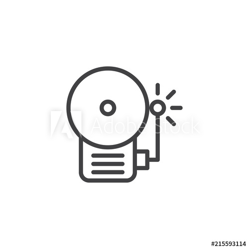 500x500 Ringing Fire Alarm Outline Icon Linear Style Sign For Mobile