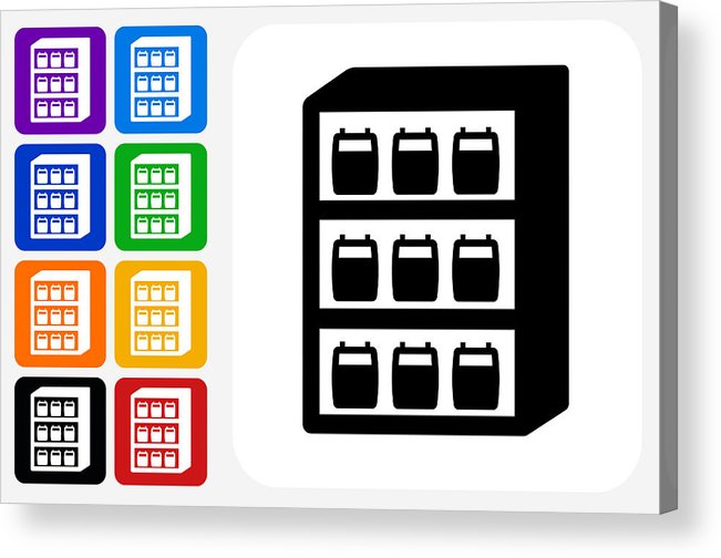 651x504 Blood Donation Inventory Icon Square Button Set Acrylic Print