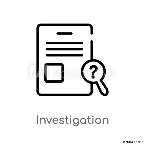 500x500 Outline Investigation Vector Icon Isolated Black Simple Line