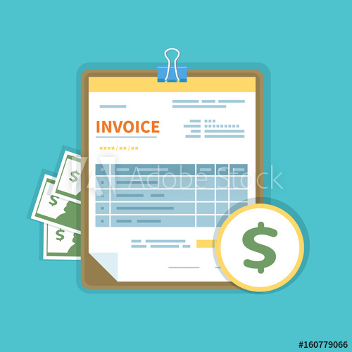 500x500 Invoice Icon With Money On A Tablet Isolated Unfilled