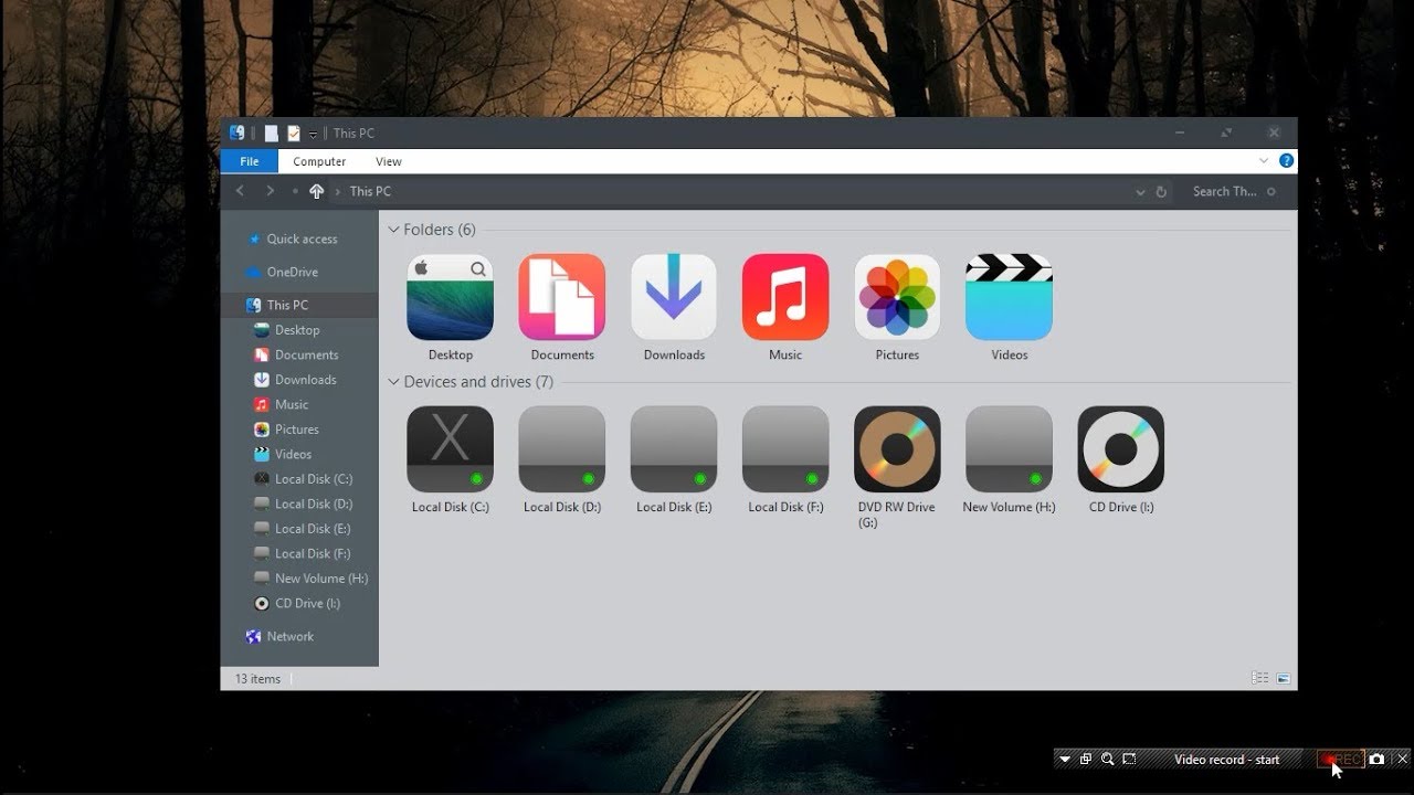 1280x720 Windows Flat Dark Theme And Ios Icon Pack And Windows