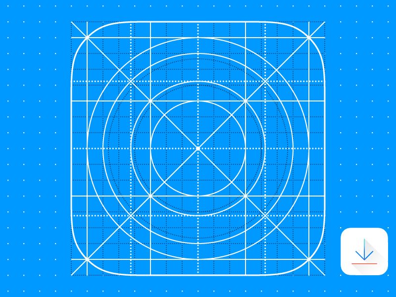 800x600 Free Ios Ios Ios Icon Grid Template Vector