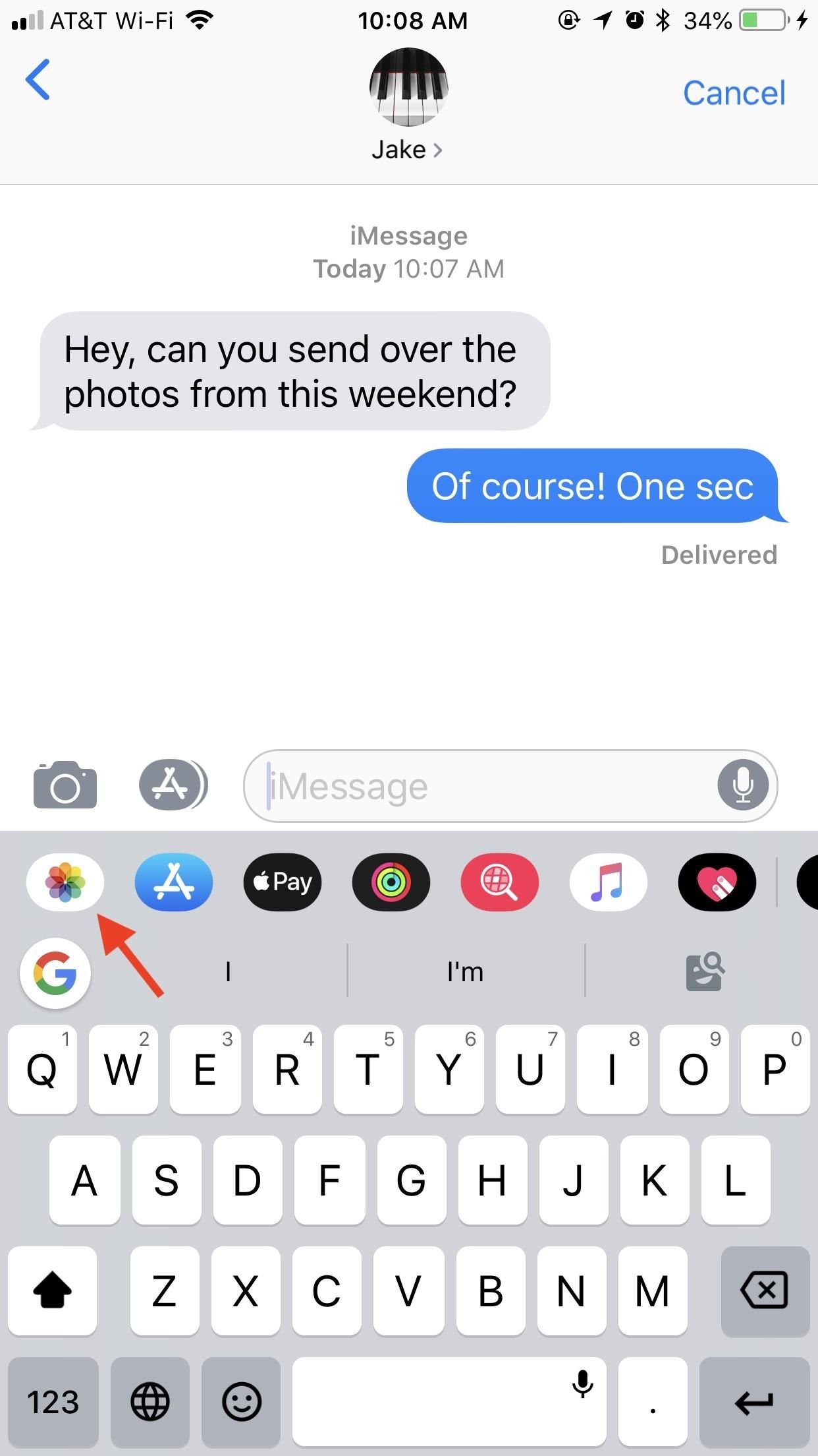 1242x2208 How To Access Your Photo Library In Messages For Ios To Send